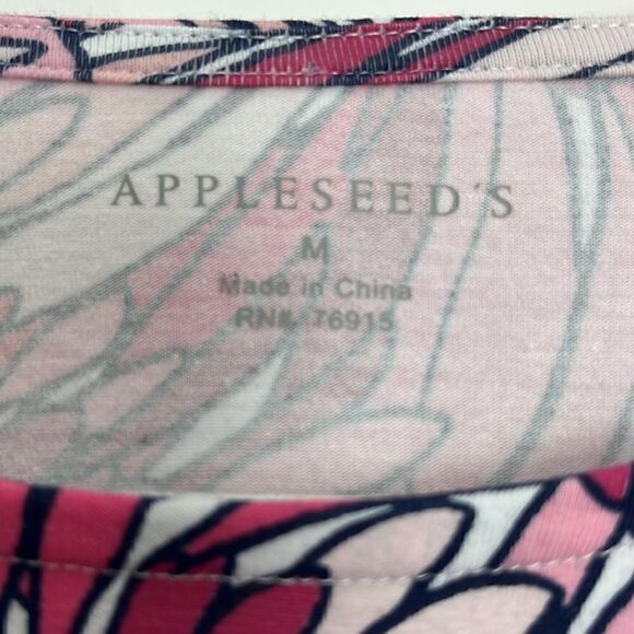 Appleseeds Shades of Pink & White Floral Cotton Spandex Top NWOT - Picture 3 of 7